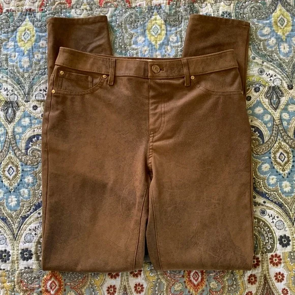 Chico’s faux suede look skinny pull-up stretchy pants XS - Picture 1 of 13